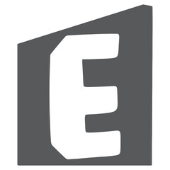 hand drawn vector typography of E