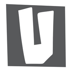 hand drawn vector typography of U