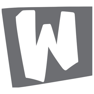 hand drawn vector typography of W