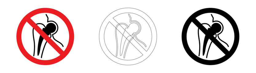 No access for persons with metallic implants in vector format