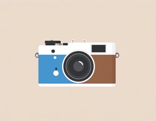 Generated image 베이지톤의 깔끔한 배경에 빈티지한 카메라 일러스트 Vintage camera illustration on a clean beige background
