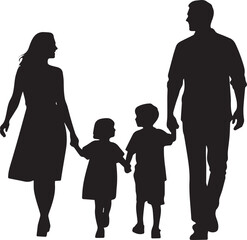 family silhouette vector