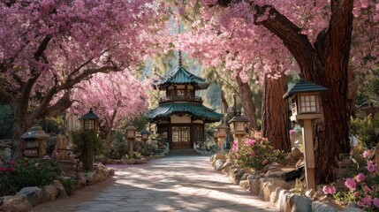 Fototapeta premium Serene Japanese Garden Path