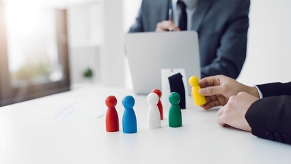 Strategic team collaboration modern office business meeting professional environment close-up view leadership dynamics