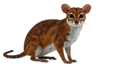 Adorable Spotted Mammal Posing Against a Blank Background