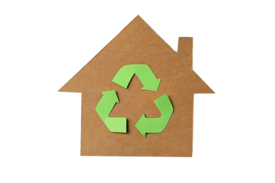 Eco-friendly design with recycling symbol, isolated on white, PNG