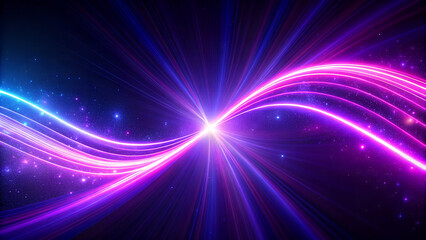 Glowing Violet Energy Wavy Lines with Motion Blur Effect