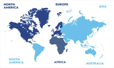 Naklejka premium Minimalist map-04, modern world map graphic, Countries Silhouettes Stock Illustrations, Vectors