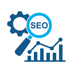 Search engine optimization icon for financial strategy