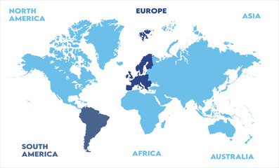 Minimalist map-12, modern world map graphic, Countries Silhouettes Stock Illustrations, Vectors