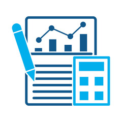 Accounting management icon for financial strategy