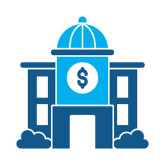 Financial institution icon for financial strategy
