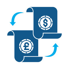 Exchange report icon for financial strategy