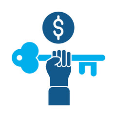 Key succes icon for financial strategy