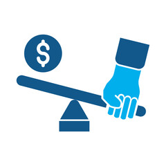 An icon illustrating leverage in a financial business strategy context