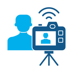 Live streaming icon for financial strategy