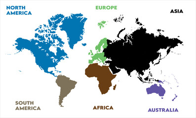 Political map-03, modern world map graphic, Countries Silhouettes Stock Illustrations, Vectors