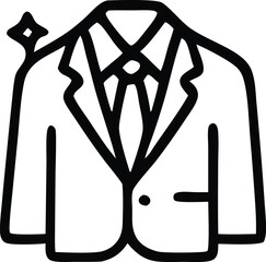 Icon Elegant suit jacket with tie and collar showcasing a sophisticated style and modern design aesthetic, perfect for formal wear and business