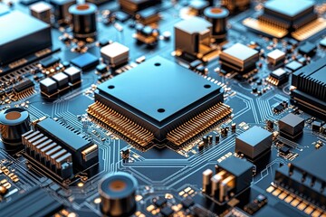 Unique Background Showcasing Advanced Technology Architecture and Circuit Model in 3D Imagery