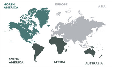 Watercolor map-05, modern world map graphic, Countries Silhouettes Stock Illustrations, Vectors