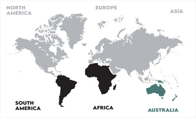 Fototapeta premium Watercolor map-07, modern world map graphic, Countries Silhouettes Stock Illustrations, Vectors