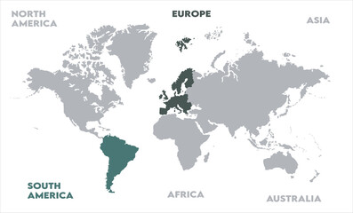 Watercolor map-12, modern world map graphic, Countries Silhouettes Stock Illustrations, Vectors