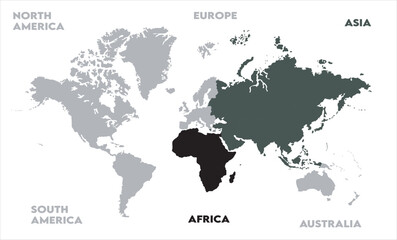 Naklejka premium Watercolor map-13, modern world map graphic, Countries Silhouettes Stock Illustrations, Vectors