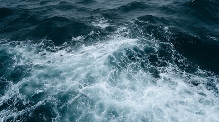 Turbulent sea surface foam and waves