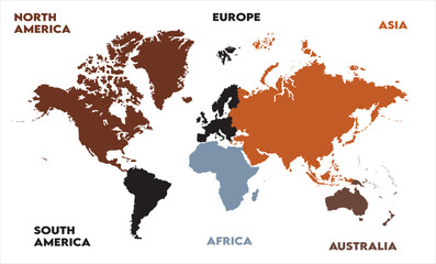 Fototapeta premium World map graphics-08, modern world map graphic, Countries Silhouettes Stock Illustrations, Vectors