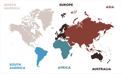 World map graphics-13, modern world map graphic, Countries Silhouettes Stock Illustrations, Vectors