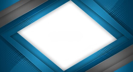 Abstract geometric design with layered blue and gray shapes