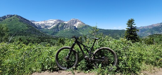 mountain bike in the mountains of American Fork Canyon in Utah