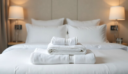 Obraz premium hotel room with bed