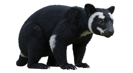 Detailed Portrait of a Black and White Bearded Animal