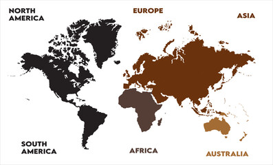 Obraz premium World map pics-09, modern world map graphic, Countries Silhouettes Stock Illustrations, Vectors