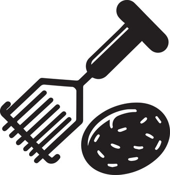 black potato masher and potato clip art preview