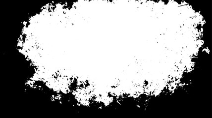 Grunge Ink Frame with Distressed Edges and Clean Center for Photo Overlay