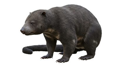 Fototapeta premium Detailed Render of a Bearlike Animal with Dark Fur and Claws
