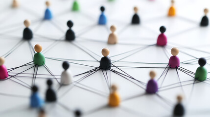 Diverse groups connected in networks on white background. Symbolizes unity and social media connections.