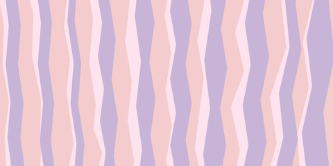 Abstract vertical bold line pattern squiggly and sharp parallel stripe zig zag line. Retro vector background illustration muted and pastel color groovy 1970s style.