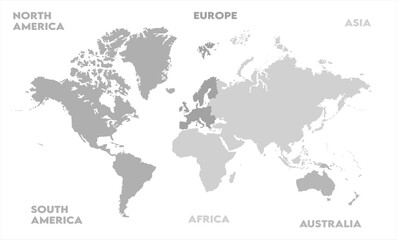 Continental map-08,  world map, modern world map graphic, Countries Silhouettes Stock Illustrations, Vectors