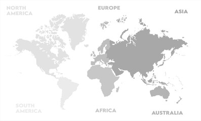 Continental map-10,  world map, modern world map graphic, Countries Silhouettes Stock Illustrations, Vectors