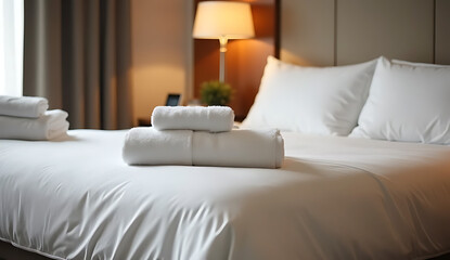 Fototapeta premium bed in bedroom