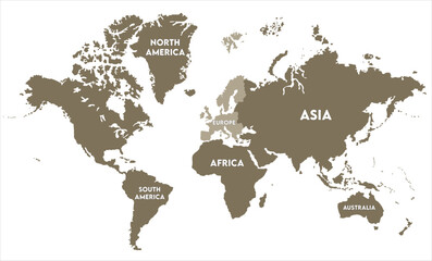 Obraz premium Editable world map vector-12, world map, modern world map graphic, Countries Silhouettes Stock Illustrations, Vectors