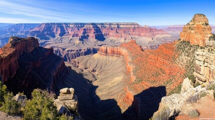 Grand Canyon vista showcasing the colorful rock formations.