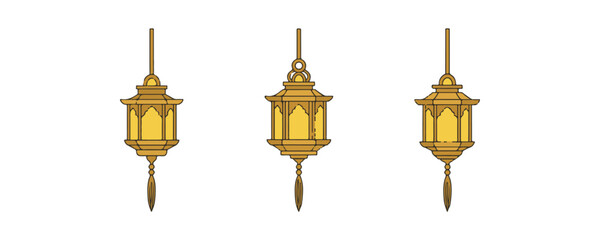 flat vector icon of religious festival asalha puja, Traditional Dharma Lantern, suitable for design and infographic applications