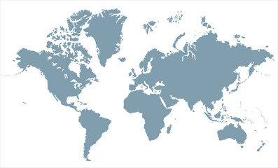Minimalist world map vector-05,  world map, modern world map graphic, Countries Silhouettes Stock Illustrations, Vectors