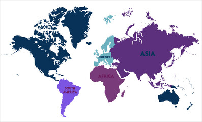 Physical world map vector-03,  world map, modern world map graphic, Countries Silhouettes Stock Illustrations, Vectors