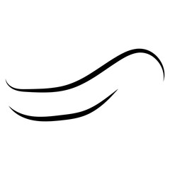 Wind line air swirl in doodle illustration style. Hand drawn doodle wind motion, smoke flow art, abstract line. Wave beach on Isolated vector illustration