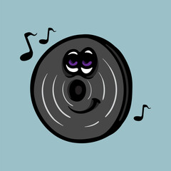 Vinyl character cartoon vector illustration